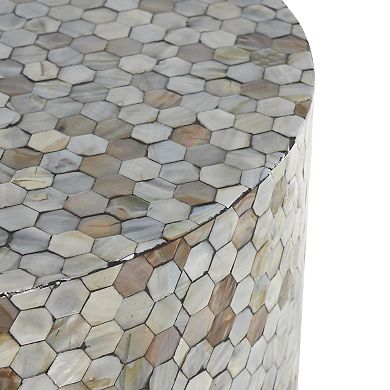 Stella & Eve Handmade Hexagon Mosaic Inlay Accent Table with Metal Legs