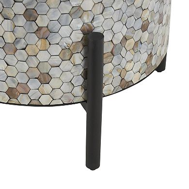 Stella & Eve Handmade Hexagon Mosaic Inlay Accent Table with Metal Legs