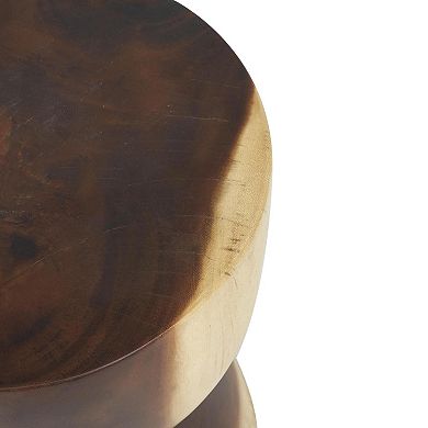 Stella & Eve Wood Handmade Hourglass Accent Table with Natural Wood Grain