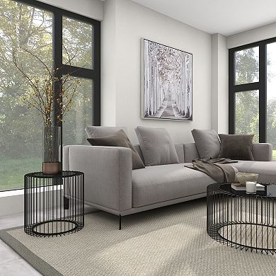 Stella & Eve Metal Open Wire Frame Accent Table with Glass Top