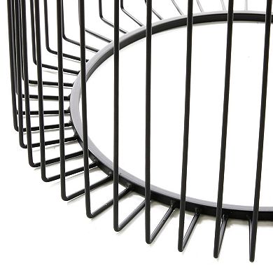 Stella & Eve Metal Open Wire Frame Accent Table with Glass Top