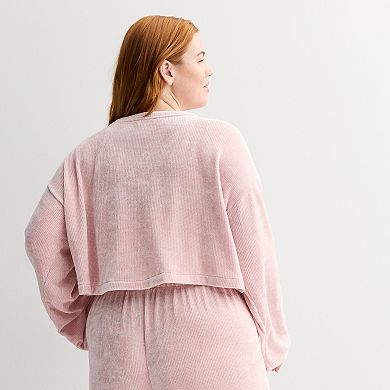 Plus Size Sonoma Goods For Life® Chenille Long Sleeve Sleep Top