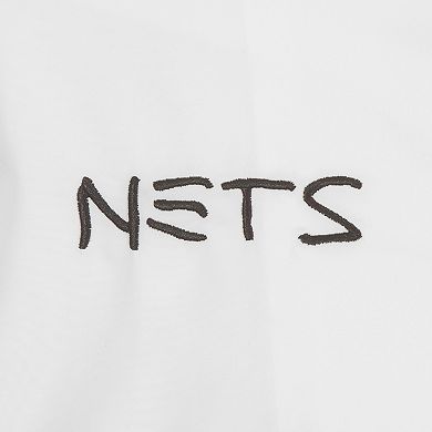 Men's JH Design White Brooklyn Nets 2022/23 City Edition Full-Zip Nylon Bomber Jacket