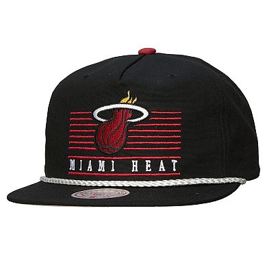 Men's Mitchell & Ness Black Miami Heat Ascend Deadstock Snapback Hat