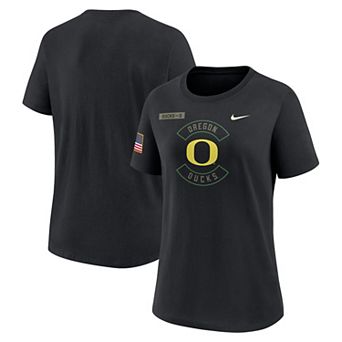 Women's Nike Black Oregon Ducks 2025 Military Appreciation Performance T-Shirt
