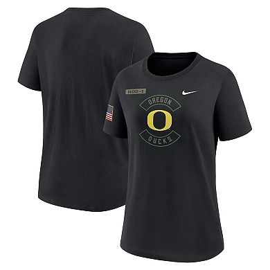 Women's Nike Black Oregon Ducks 2025 Military Appreciation Dri-FIT T-Shirt