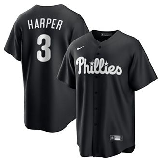 Men's Nike Bryce Harper Black Philadelphia Phillies Lights Out Replica Player Jersey