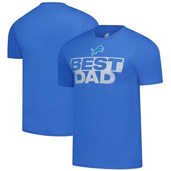 Men's Blue Detroit Lions Best Dad Father's Day T-Shirt
