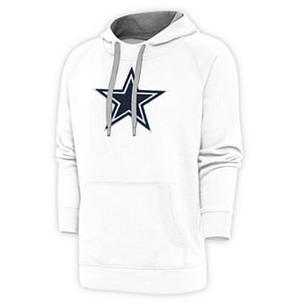 Men's Antigua White Dallas Cowboys Victory Chenille Pullover Hoodie