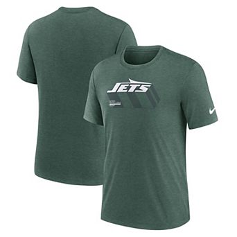 Men's Nike Heather Green New York Jets Long Pass Tri-Blend T-Shirt