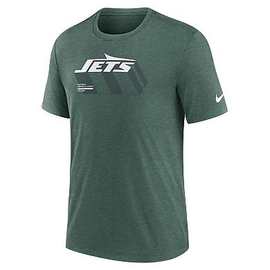 Men's Nike Heather Green New York Jets Long Pass Tri-Blend T-Shirt