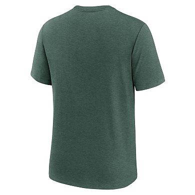 Men's Nike Heather Green New York Jets Long Pass Tri-Blend T-Shirt
