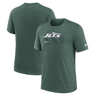 Men's Nike Heather Green New York Jets Long Pass Tri-Blend T-Shirt