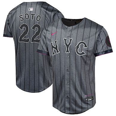 Youth Nike Juan Soto Gray New York Mets City Connect Limited Jersey