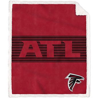 Atlanta Falcons 50'' x 60'' Center Stripe Sherpa Trim Blanket