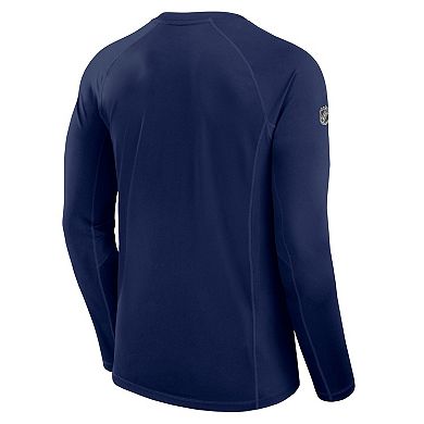 Men's Fanatics Navy Montreal Canadiens Authentic Pro Rink Tech Raglan Long Sleeve T-Shirt