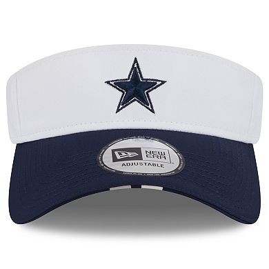 Men's New Era White/Navy Dallas Cowboys 2025 NFL Training Camp Adjustable Visor