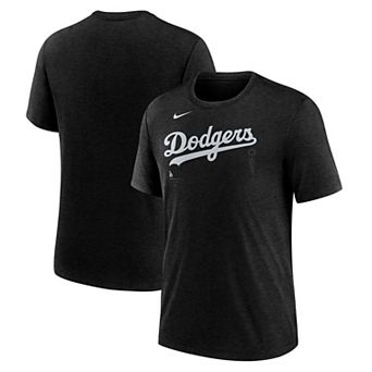 Men's Nike Heather Black Los Angeles Dodgers Lights Out Tri-Blend T-Shirt