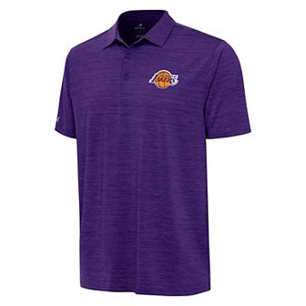 Men's Antigua Heather Purple Los Angeles Lakers Layout Polo
