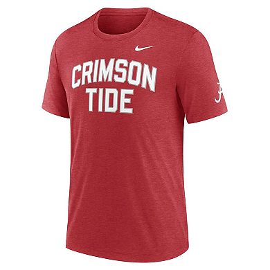 Men's Nike Heather Crimson Alabama Crimson Tide Campus Collegiate Block Tri-Blend T-Shirt