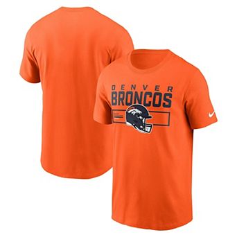 Men's Nike Orange Denver Broncos Primetime Helmet Essential T-Shirt