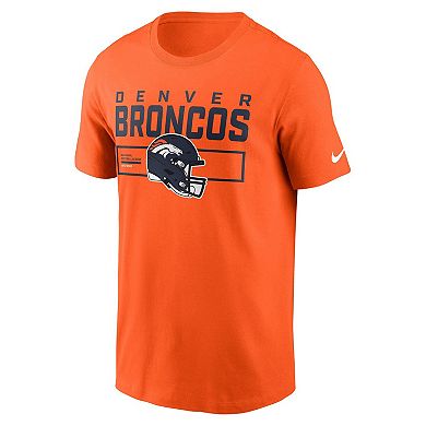Men's Nike Orange Denver Broncos Primetime Helmet Essential T-Shirt