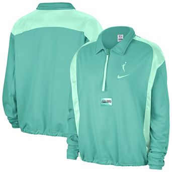 Women's Nike Mint New York Liberty Basketball Fleece Quarter-Zip Performance Pullover