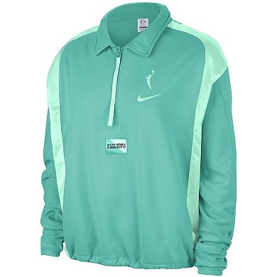 Women's Nike Mint New York Liberty Basketball Fleece Quarter-Zip Performance Pullover