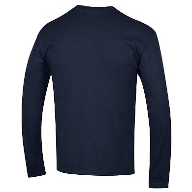 Men's Champion Navy Georgia Tech Yellow Jackets Arch Over Logo 2-Hit Long Sleeve T-Shirt
