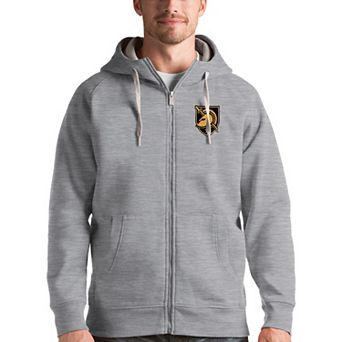 Men's Antigua Gray Army Black Knights Victory Full-Zip Hoodie