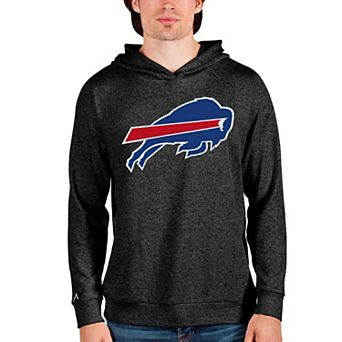 Men's Antigua Heathered Black Buffalo Bills Team Absolute Pullover Hoodie
