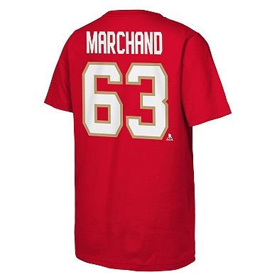 Youth Brad Marchand Red Florida Panthers Player Name & Number T-Shirt