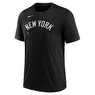 Men's Nike Heather Black New York Yankees Lights Out Tri-Blend T-Shirt