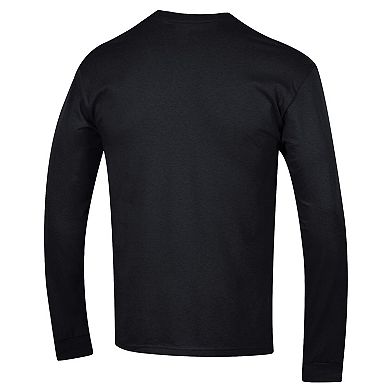 Men's Champion Black Arkansas Razorbacks Arch Over Logo 2-Hit Long Sleeve T-Shirt