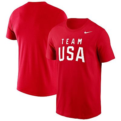 Nike DRI-FIT 赤 チームUSA 公式グッズ Men's Nike Red Team USA Olympic Team Dri-FIT T-Shirt