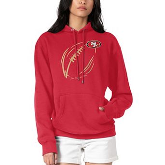 Women's G-III 4Her by Carl Banks Red San Francisco 49ers Football Logo Fleece Pullover Hoodie
