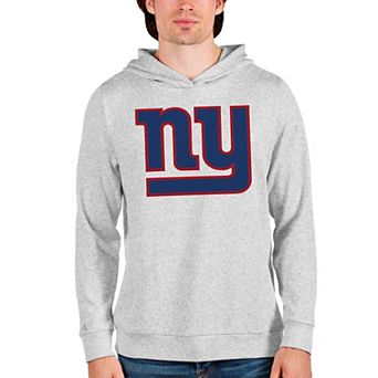 Men's Antigua Heathered Gray New York Giants Team Absolute Pullover Hoodie