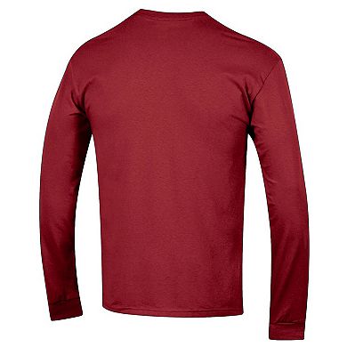 Men's Champion Cardinal Arkansas Razorbacks Arch Over Logo 2-Hit Long Sleeve T-Shirt