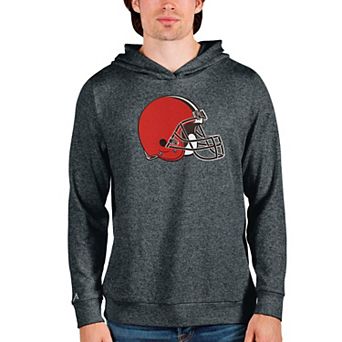 Men's Antigua Heathered Charcoal Cleveland Browns Team Absolute Pullover Hoodie
