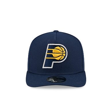 Men's New Era Navy Indiana Pacers Core Logo A-Frame 9FIFTY Snapback Hat