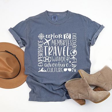 Travel Subway - Women's Garment Dyed Graphic T-Shirt