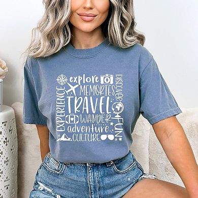 Travel Subway - Women's Garment Dyed Graphic T-Shirt
