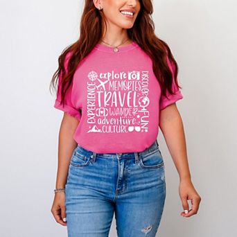 Travel Subway - Women's Garment Dyed Graphic T-Shirt