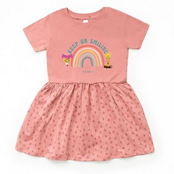 The Juniper Shop Mini Smiley Keep On Smiling Rainbow Toddler Dress