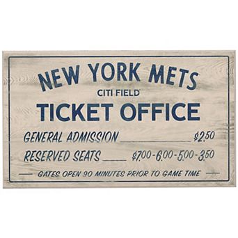 New York Mets 10" x 17" Ticket Office Wood Sign