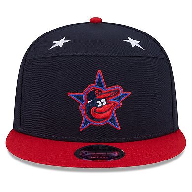 Men's New Era Navy/Red Baltimore Orioles 2025 MLB All-Star Game Workout Side Patch 9FIFTY Snapback Hat