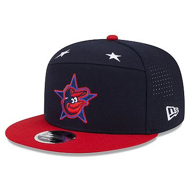 Men's New Era Navy/Red Baltimore Orioles 2025 MLB All-Star Game Workout Side Patch 9FIFTY Snapback Hat