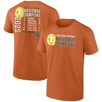 Men's Fanatics Texas Orange Texas Longhorns 2025 NCAA Softball Women's College World Series Champions Schedule T-Shirt