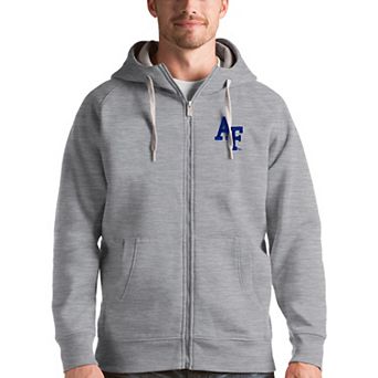 Men's Antigua Gray Air Force Falcons Victory Full-Zip Hoodie