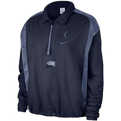 Women's Nike Navy Indiana Fever Basketball Fleece Quarter-Zip Performance Pullover